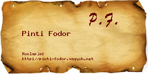 Pinti Fodor névjegykártya